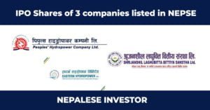 IPO Shares of 3 Companies listed in NEPSE