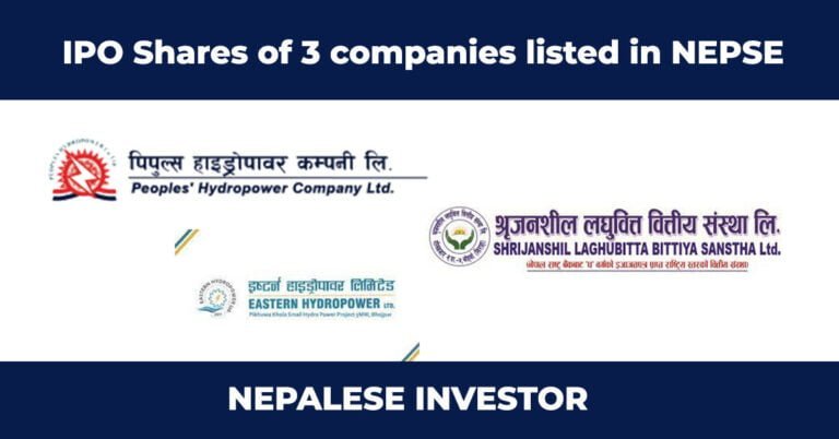 IPO Shares of 3 Companies listed in NEPSE