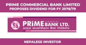 Prime Commercial Bank Dividend 2078/79