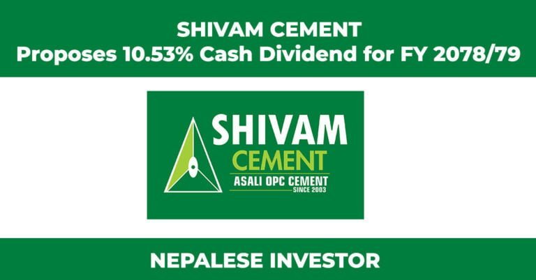 SHIVAM CEMENT Proposes 10.53% Cash Dividend for FY 2078/79