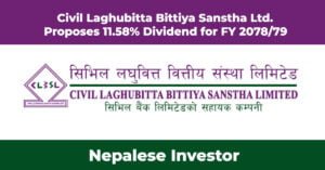 Civil Laghubitta Bittiya Sanstha Limited Proposes 11.58% Dividend for FY 2078/79