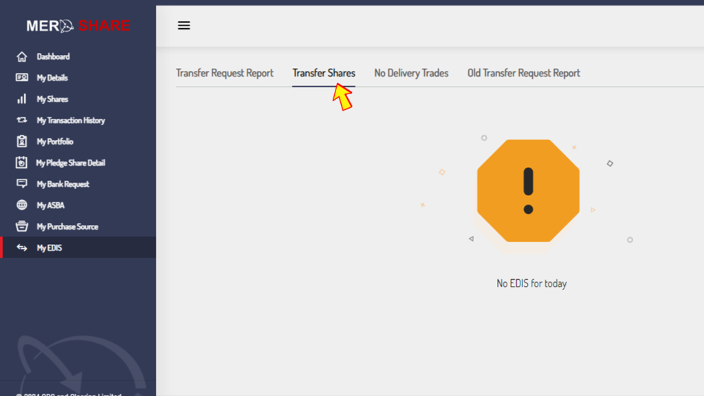 Final Step to Transfer Shares using My EDIS