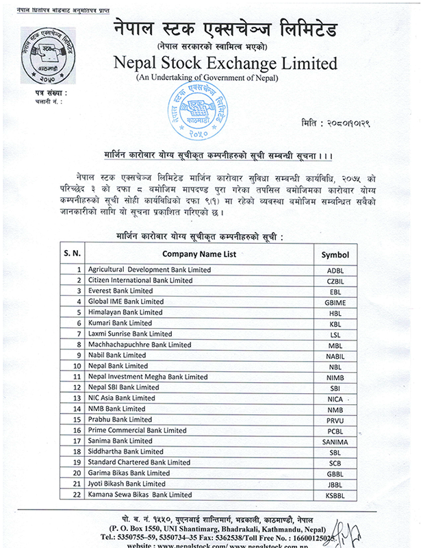 Marging Trading in Nepal - List 1